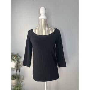 Women's Black 3/4 Sleeve Top